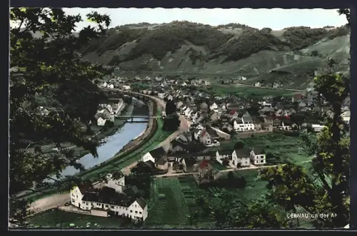 AK Dernau an der Ahr, Gesamtansicht des Ortes, Fluss