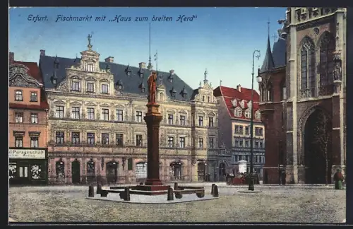 AK Erfurt, Fischmarkt, Haus zum breiten Herd