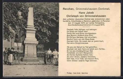 AK Renchen, Grimmelshausen-Denkmal