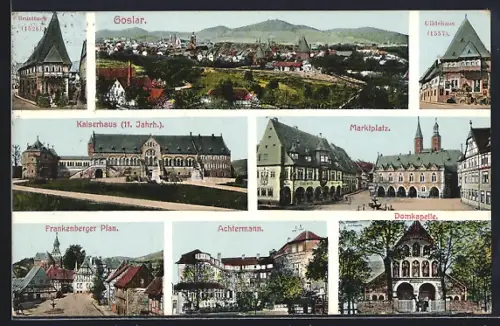 AK Goslar, Kaiserhaus, Marktplatz, Domkapelle