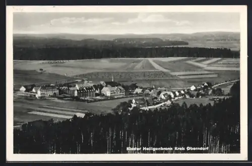 AK Heiligenbronn /Oberndorf, Gesamtansicht der Klosteranlage und Umgebung