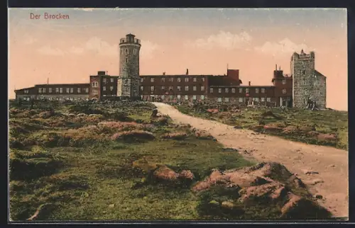 AK Brocken, Brockenhaus mit Aussichtsturm