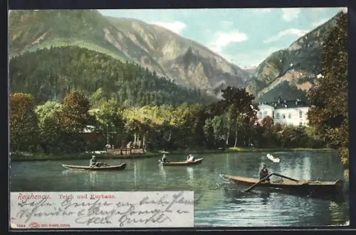 AK Reichenau, Teich und Kurhaus