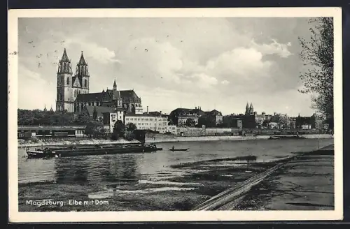 AK Magdeburg, Elbe mit Dom