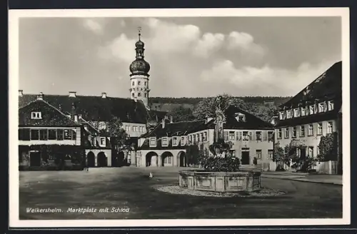 AK Weikersheim, Marktplatz mit Schloss
