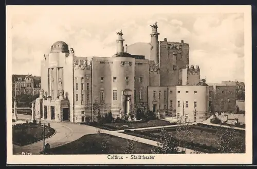 AK Cottbus, Ansicht des Stadttheaters