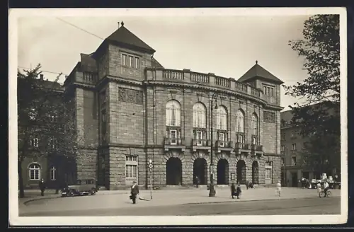 AK Mainz, Stadttheater, Ansicht von der Strasse