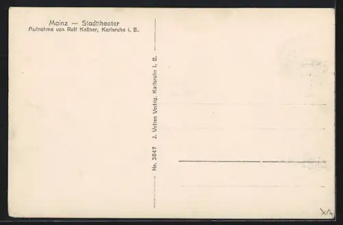 AK Mainz, Stadttheater, Ansicht von der Strasse