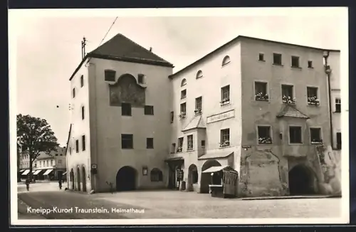 AK Traunstein, Strasse am Heimathaus