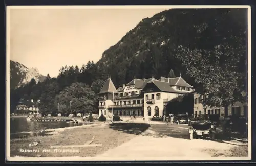 AK Burgau am Attersee, Blick auf das Hotel