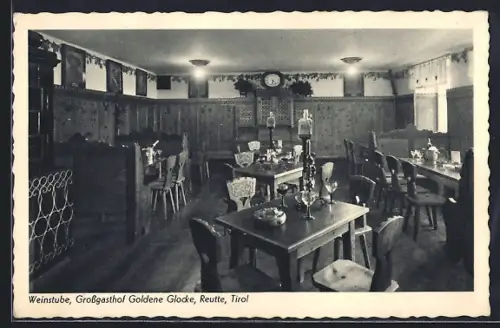 AK Reutte, Grossgasthof Goldene Glocke, Weinstube