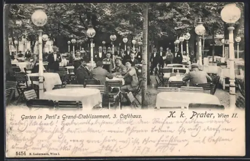 AK Wien, Garten in Pertls Grand-Etablissement, 3. Caféhaus, K. k. Prater