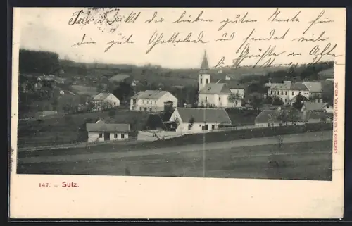 AK Sulz, Ortsansicht mit Kirche