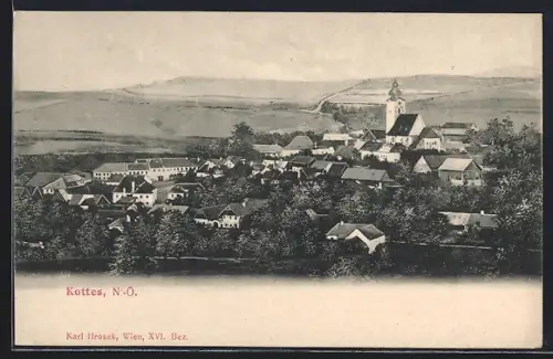 AK Kottes /N.-Ö., Ortsansicht mit Kirche