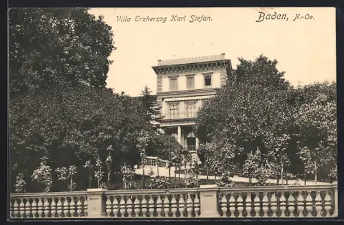 AK Baden, Villa Erzherzog Rainer