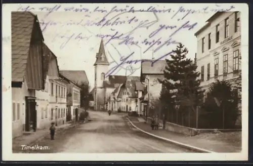 AK Timelkam, Kaufhaus, Volksschule, Kirche