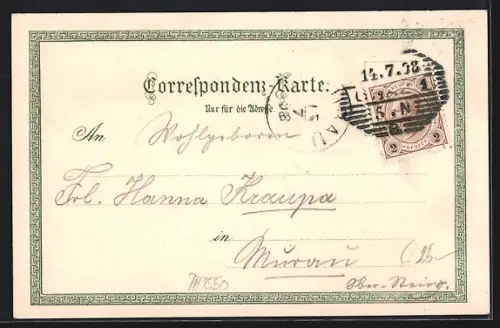 Lithographie Graz, Rathaus, Post, Herz-Jesu-Kirche