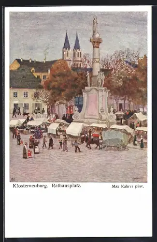 AK Klosterneuburg, Markthandel am Rathausplatz