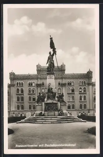 AK Wien, Rossauerkaserne mit Deutschmeisterdenkmal