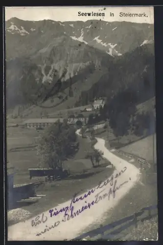 AK Seewiesen, Blick zum Ort den Weg entlang
