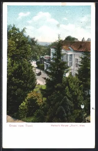 AK Wien, Restaurant Wallners Meierei Tivoli, Vogelschau
