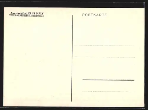 Künstler-AK Wien-Grinzing, Heurigen-Restaurant Hans Maly an der Sandgasse