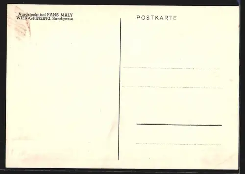 Künstler-AK Wien-Grinzing, Heurigen-Restaurant Hans Maly an der Sandgasse