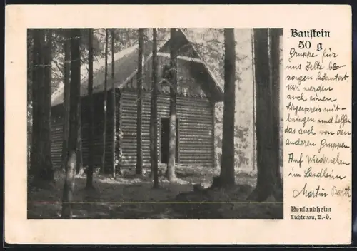 AK Lichtenau /N.-Ö., Neulandheim, 50 Groschen Baustein