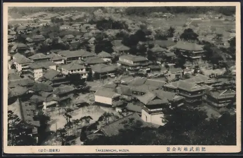 AK Takeomachi /Hizen, Ortsansicht aus der Vogelschau