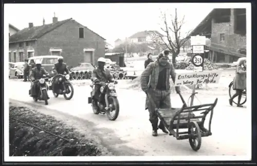 Foto-AK Weng /Bad Griesbach, Faschings-Umzug, Motorräder