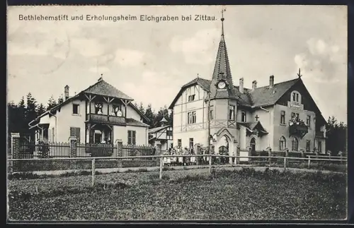 AK Zittau, Kinder am Bethlehemstift und Erholungsheim Eichgraben