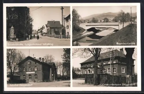 AK Deggendorf, Bahnhof, Ortskrankenkasse, Bogenbachbrücke