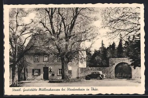 AK Blankenhain in Thür., Staatl. Gaststätte Müllershausen, Auto