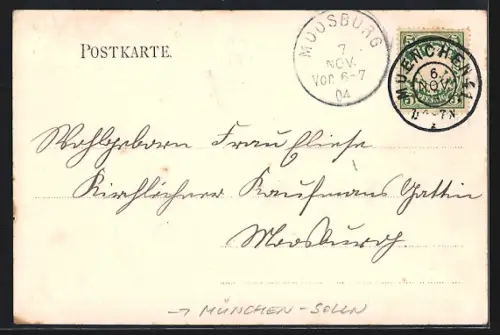 AK München-Thalkirchen, Gasthaus, Prinz Ludwigshöhe, Partie mit Bahnhof