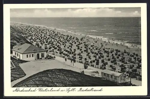 AK Westerland a. Sylt, Nordseebad, Badestrand