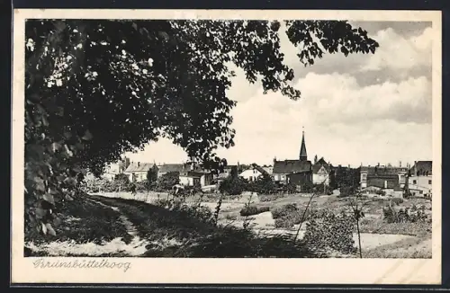 AK Brunsbüttelkoog, Ortsansicht mit Kirche