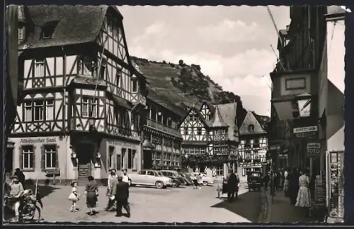 AK Bacharach am Rhein, Marktplatz mit Restaurant Altkölnischer Saal