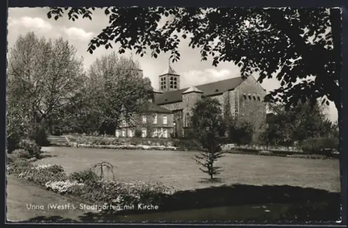 AK Unna /Westf., Stadtgarten, Kirche