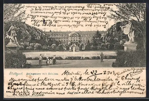 AK Stuttgart, Anlagenense mit Schloss