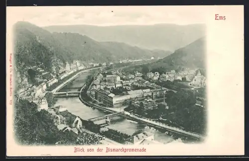 AK Ems, Blick von der Bismarckpromenade