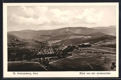 AK St. Andreasberg /Harz, Blick von der Jordanshöhe