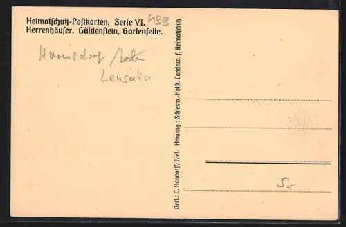 AK Güldenstein, Herrenhaus, Gartenseite