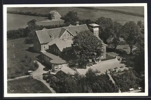 AK Bruhnskoppel /Holst. Schweiz, Hermann-Jeddicke-Heim, Luftaufnahme
