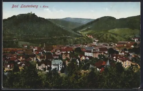 AK Bad Lauterberg i. Harz, Gesamtansicht mit Burg