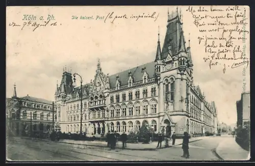 AK Köln a. Rh., Kaiserliche Post, Unter Sachsenhausen