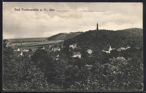 AK Bad Freienwalde a. O., Stadtansicht mit Turm