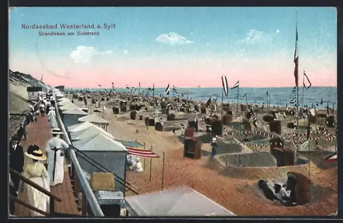 AK Westerland a. Sylt, Strandleben am Südstrand
