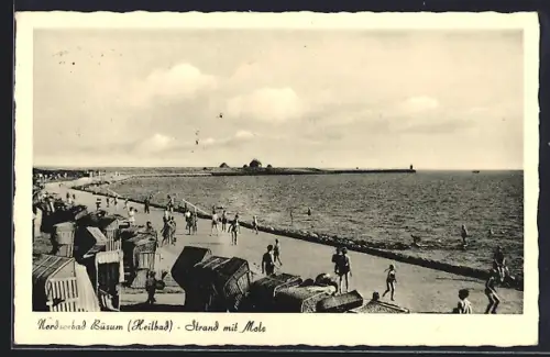 AK Büsum, Strand mit Mole