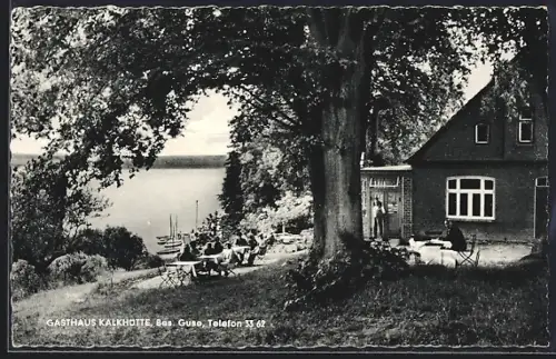 AK Kalkhütte, Gasthaus Kalkhütte, Bes. Guse, Schattige Sitzplätze im Freien