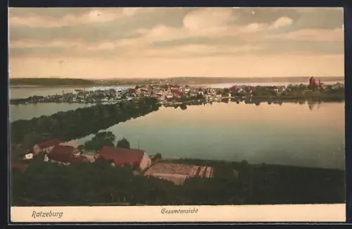AK Ratzeburg, Ortsansicht aus der Vogelschau